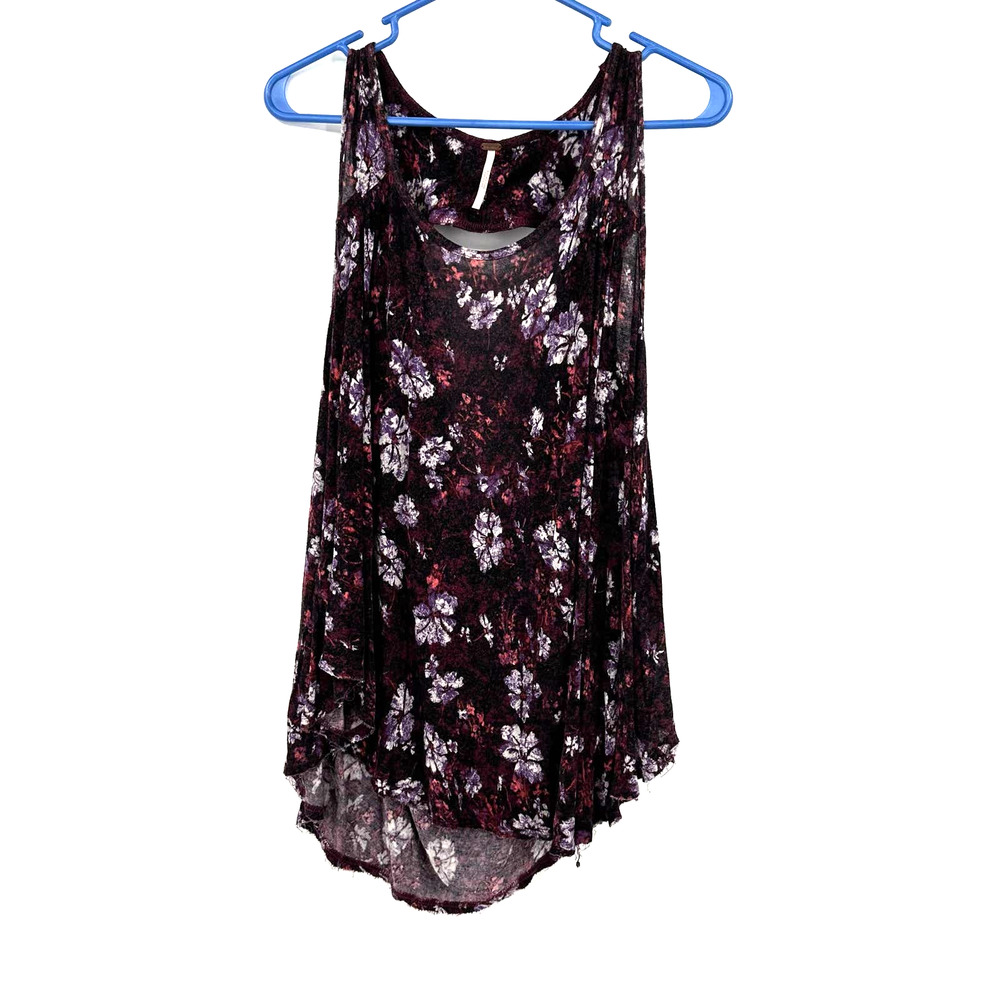 Free People size Small tank top‎ open back sleeveless top shirt blouse floral